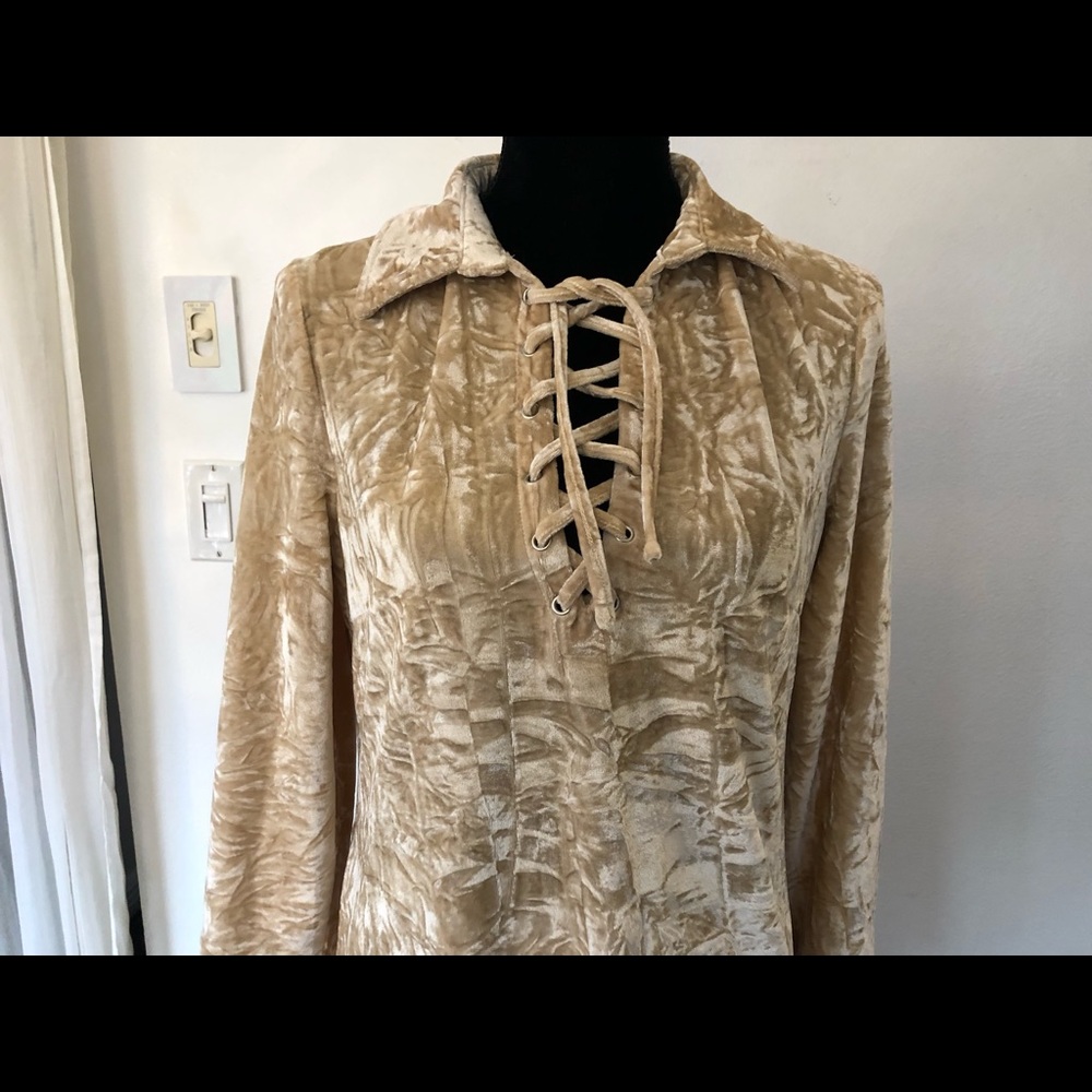 Cream colored crushed velvet dress!
